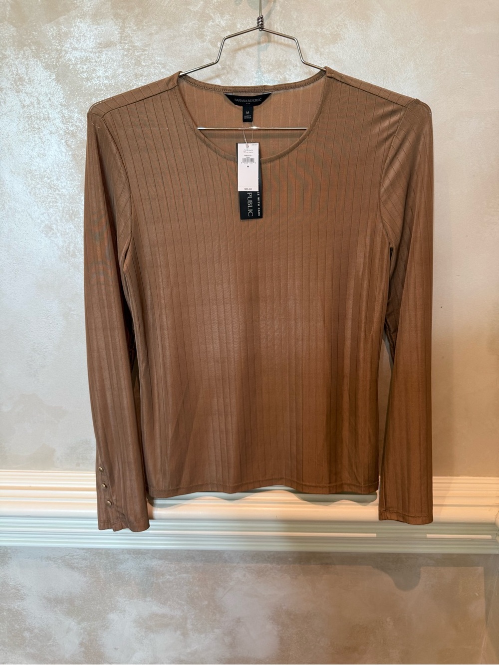 Banana Republic Long-Sleeve Ribbed Top - Brown